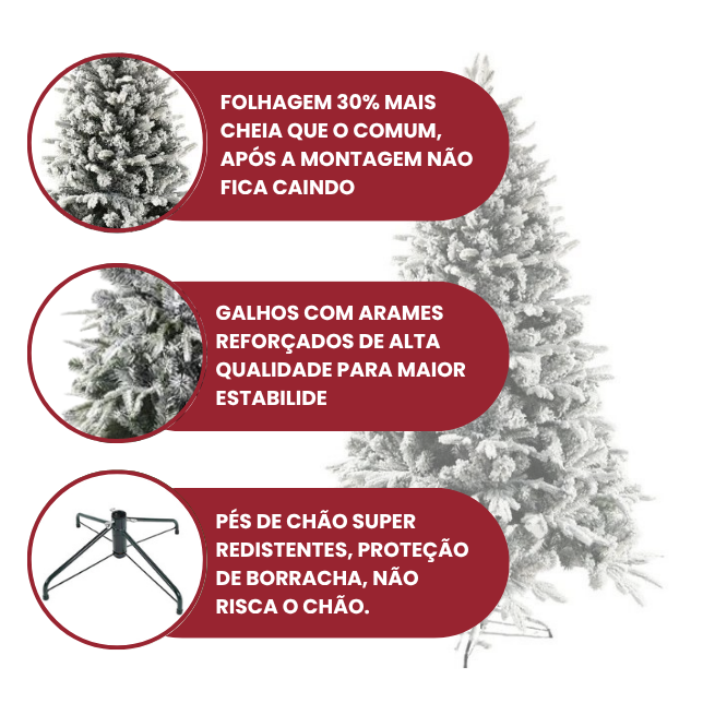 Árvore de Natal Nevada Sem Led