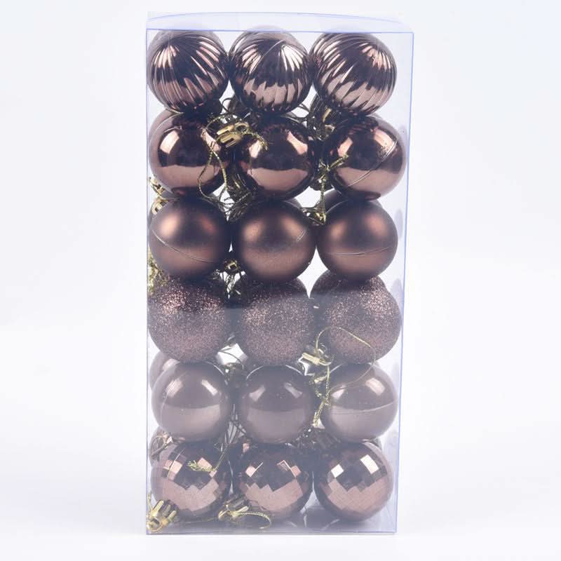 Decoração De Natal / 4cm 36 Peças Bolas Coloridas De Natal Com Glitter