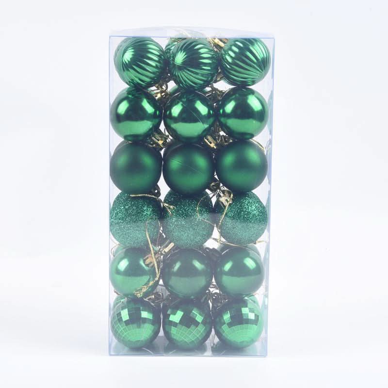 Decoração De Natal / 4cm 36 Peças Bolas Coloridas De Natal Com Glitter