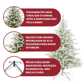 Árvore de Natal Nevada 1,80m de Altura - 1.326 Galhos - Micro LED