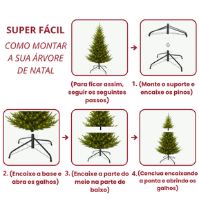 Árvore de Natal Pinheiro 1,80m de Altura - 900 Galhos - Micro LED