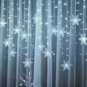 Cortina de Luzes LED Floco de Neve – Magia Natalina em Cada Detalhe