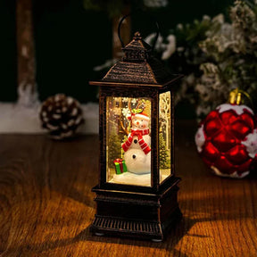 Luz Noturna Decorativa Natalina com Papai Noel e Boneco de Neve