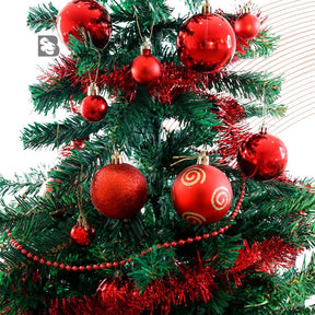 Kit 44 Enfeites Para Árvore de Natal Estrela Bolas Festão Cordão Pérolas Decoração Natalina